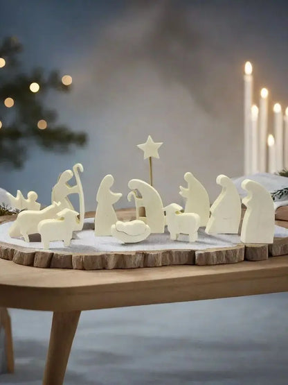 Minimalist Wooden Nativity Set