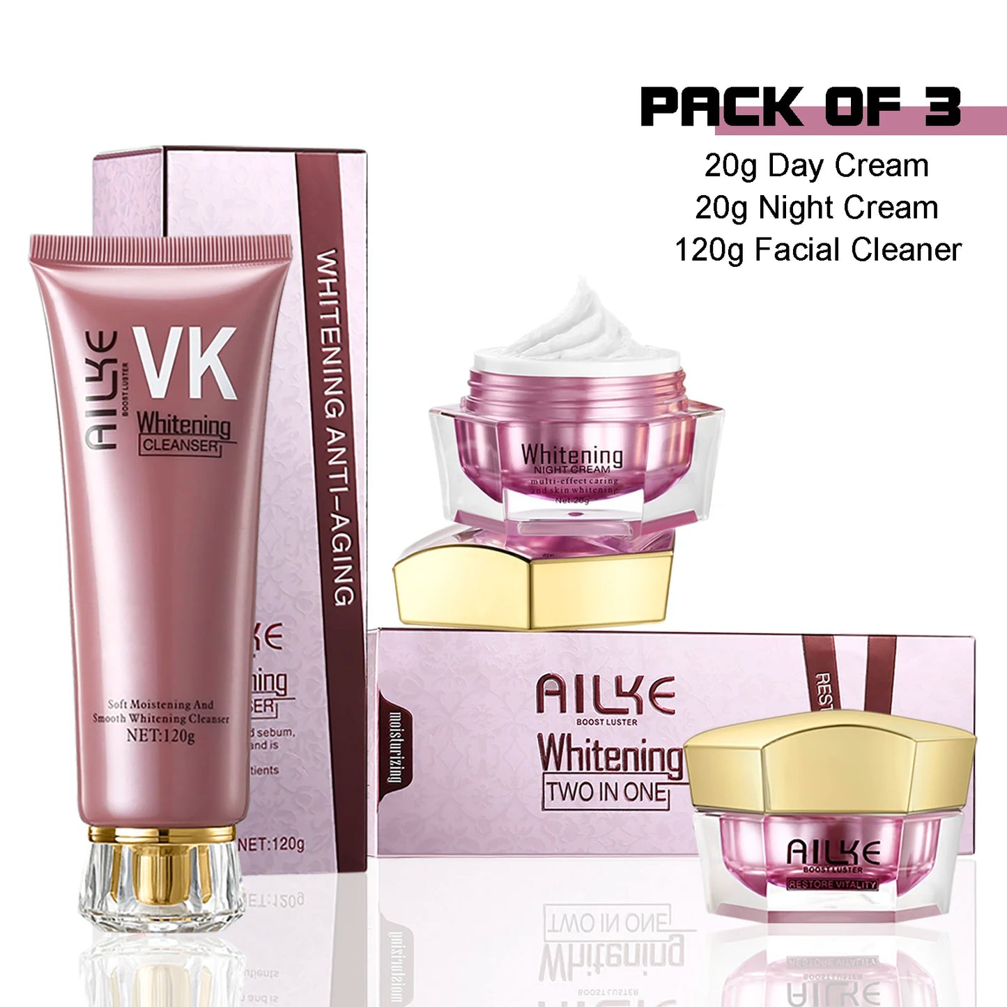AILKE Collagen Face Cream – Anti-Wrinkle & Whitening Moisturiser -Hyaluronic Acid