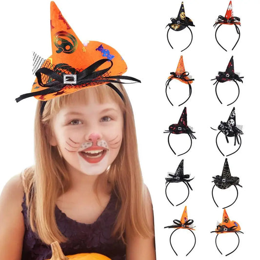 Pointed witch hat hairband for Halloween costumes

