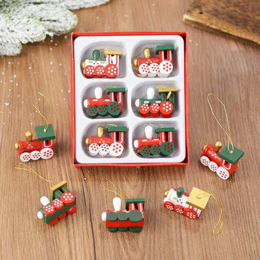 Mini Wooden Pendants Set - Trains & Figurines (6/10/16 Pcs)