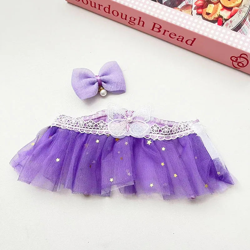 Labubu Dolls Purple Butterfly Dress – Fairy Outfit for 15–17cm Plush Dolls