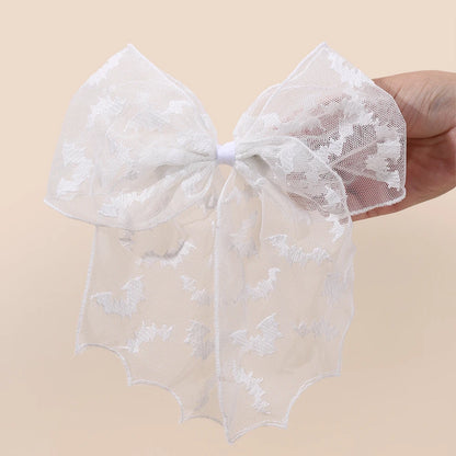 Barrettes chauve-souris effrayantes avec voile en dentelle – Glamour gothique pour Halloween