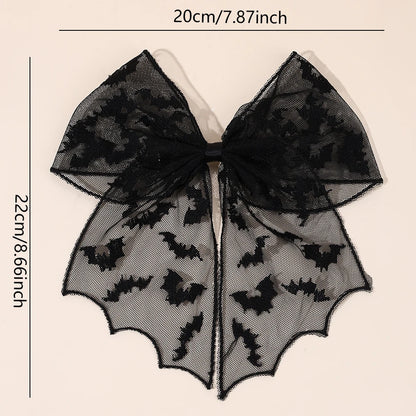 Barrettes chauve-souris effrayantes avec voile en dentelle – Glamour gothique pour Halloween