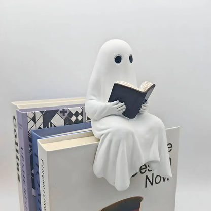 Charming Ghost Figurine Detail View - Whimsical Halloween Decor | Book Lovers Home Decoration