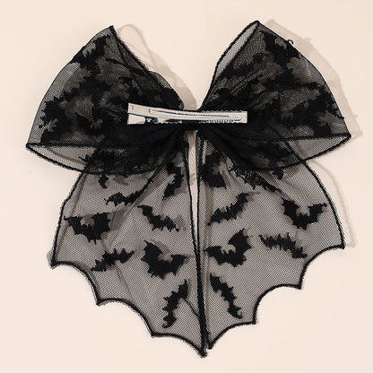 Barrettes chauve-souris effrayantes avec voile en dentelle – Glamour gothique pour Halloween