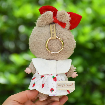 Labubu 17cm Doll Outfit – Strawberry Tank Top & Skirt Set with Princess White Shoes