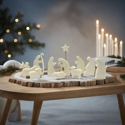 Minimalist Wooden Nativity Set