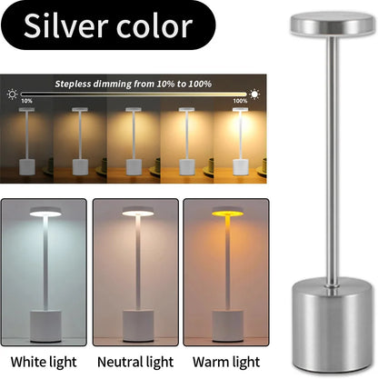 Sophisticated Ambience: Minimalist Touch Lamp, 3-Colour Stepless Dimming