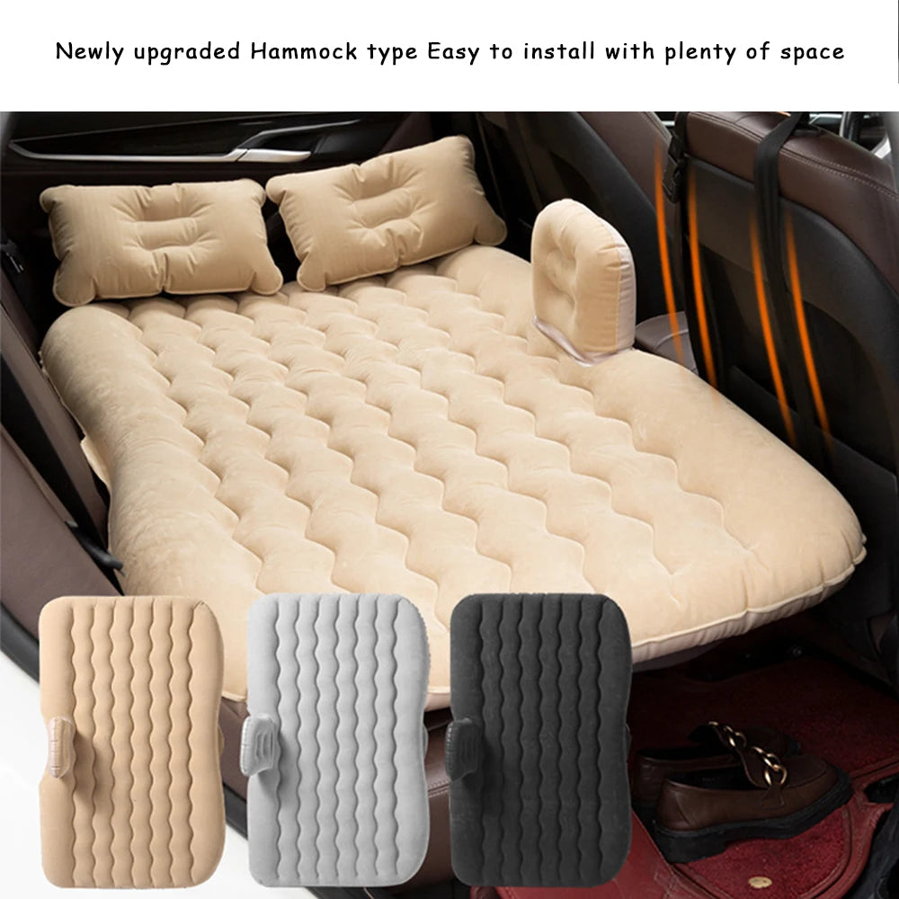 Universal Car Travel Inflatable Bed 80x130cm – Back Seat & Boot Mattress with Pillow for Camping, Travel, and Family Outings