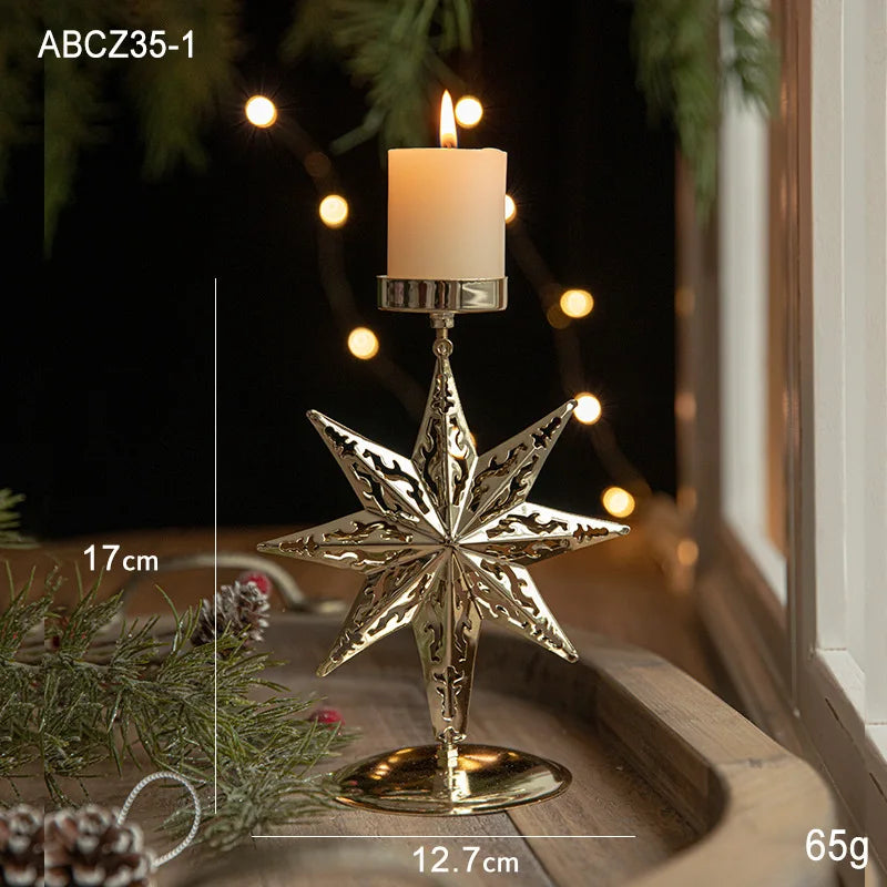 Candelabro de lujo chapado en oro para mesas navideñas festivas
