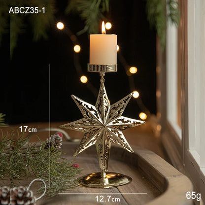 Candelabro de lujo chapado en oro para mesas navideñas festivas