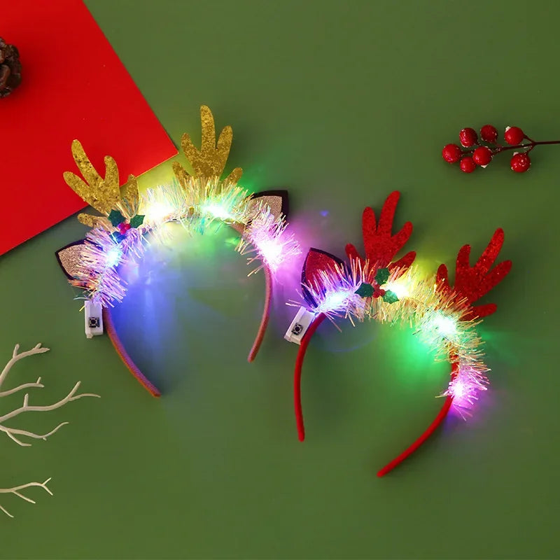 Christmas LED Light-Up Headband – Glowing Festive Headwear for Kids