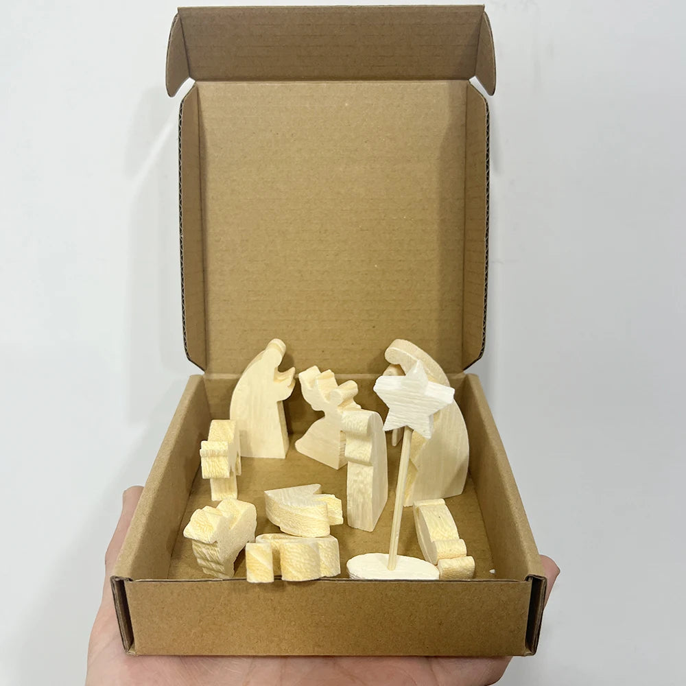 Minimalist Wooden Nativity Set