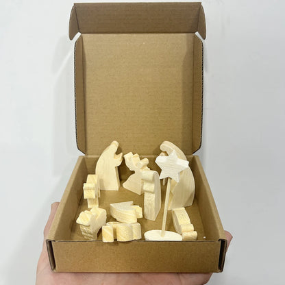 Minimalist Wooden Nativity Set