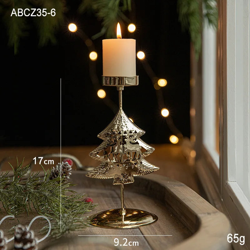 Candelabro de lujo chapado en oro para mesas navideñas festivas