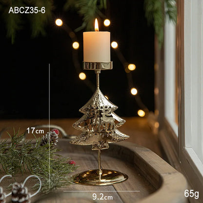 Candelabro de lujo chapado en oro para mesas navideñas festivas