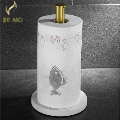 MarbleFlow: Elegant Vertical Paper Towel Holder for Modern Kitchens