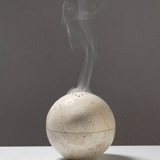 Travertine Incense Burner — Timeless Ritual for Calm Spaces