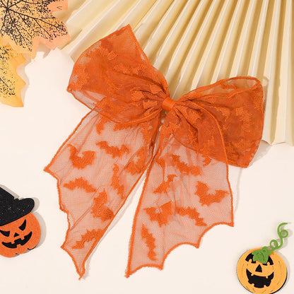 Barrettes chauve-souris effrayantes avec voile en dentelle – Glamour gothique pour Halloween
