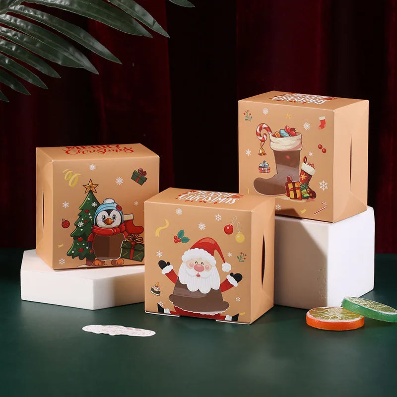 8/24 boîtes pliables assorties pour pommes et friandises de Noël