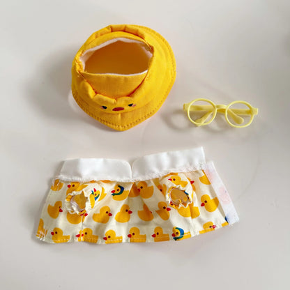 Labubu 17cm Doll Outfit – Sitting Party Duck Costume