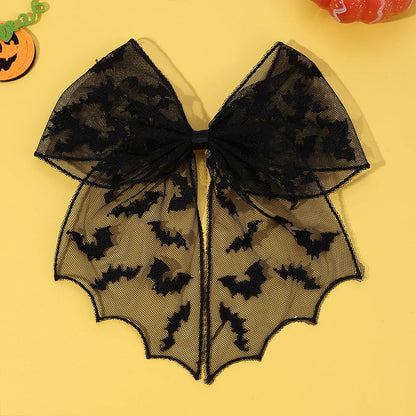 Barrettes chauve-souris effrayantes avec voile en dentelle – Glamour gothique pour Halloween