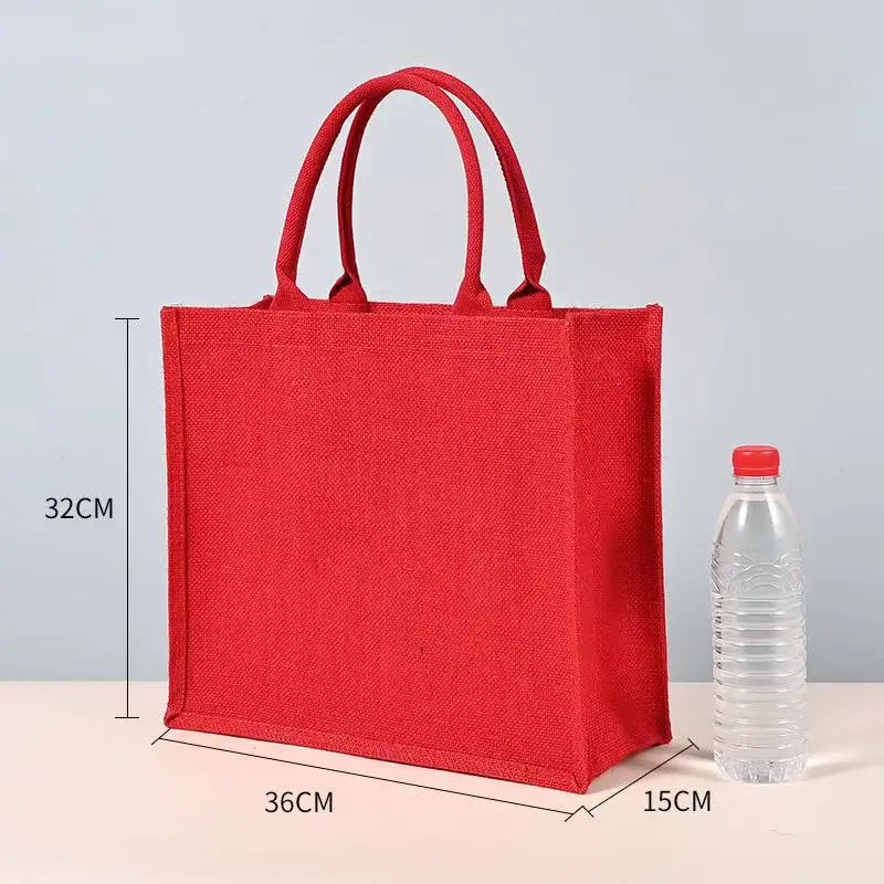 Bolsa de regalo personalizada de yute rojo (paja)