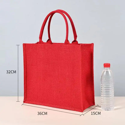 Bolsa de regalo personalizada de yute rojo (paja)