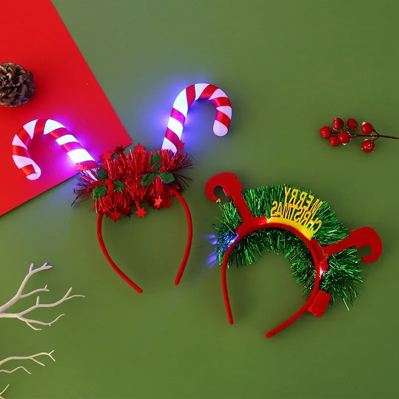 Christmas LED Light-Up Headband – Glowing Festive Headwear for Kids