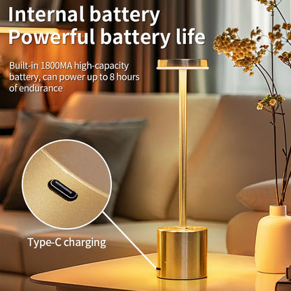 Sophisticated Ambience: Minimalist Touch Lamp, 3-Colour Stepless Dimming