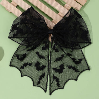 Barrettes chauve-souris effrayantes avec voile en dentelle – Glamour gothique pour Halloween
