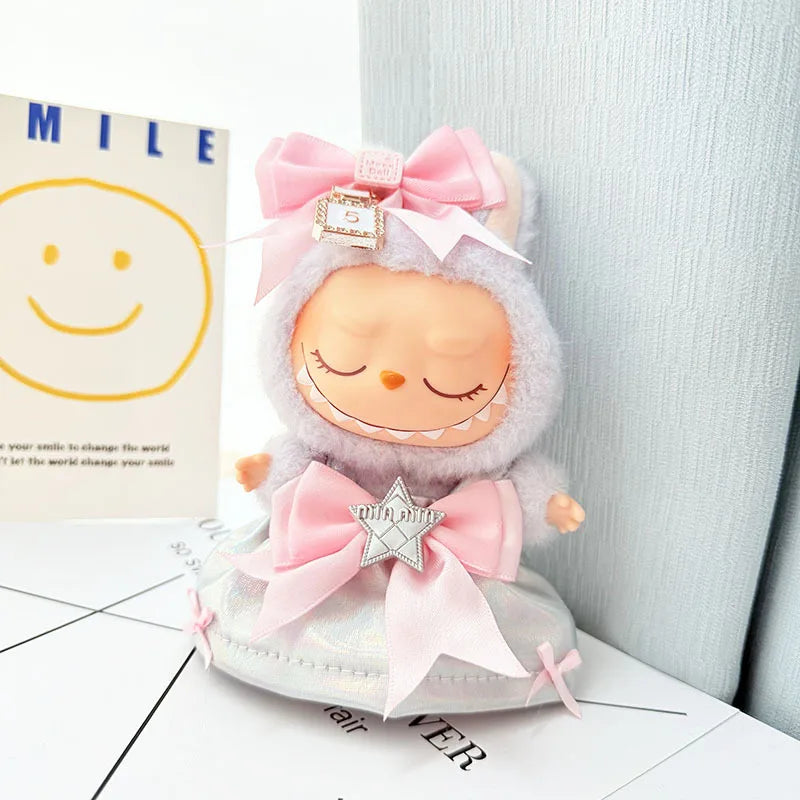 Labubu Doll Clothes – Cute Pink Skirt with Star Outfit