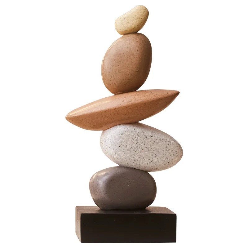 Abstract Stacked Stone Resin Sculpture 26.5 cm