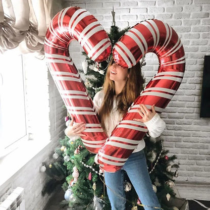 5 Pcs Giant Candy Cane Foil Balloons (85cm)