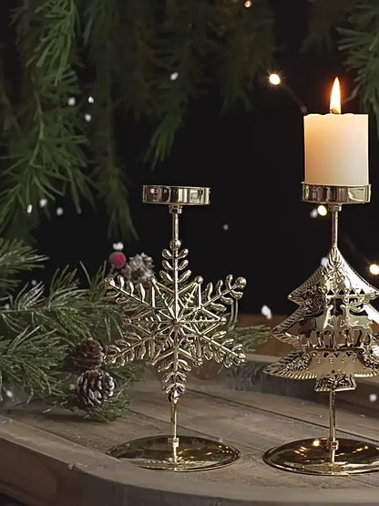 Candelabro de lujo chapado en oro para mesas navideñas festivas